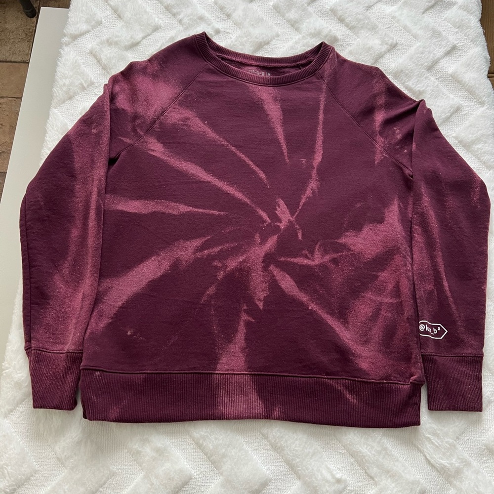 Maroon reverse tie dye sweatshirt